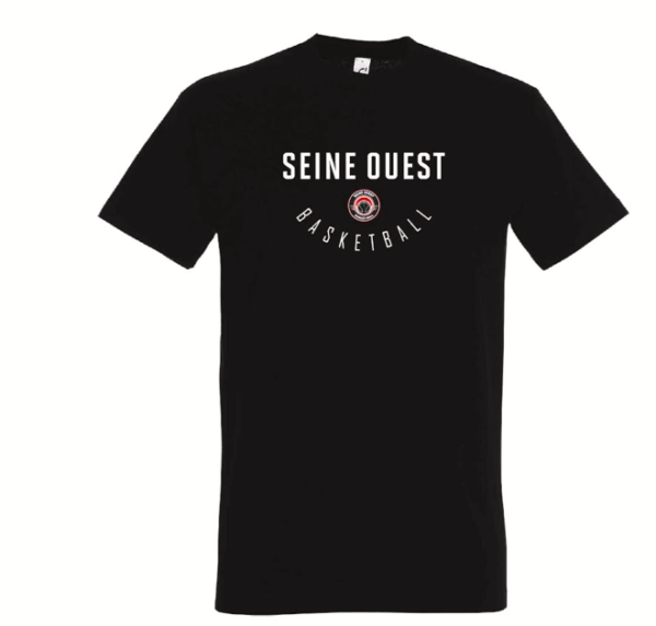T-shirt noir avec le logo de votre club de basket