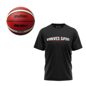 T-shirt + ballon pour l'entrainement des joueurs et joueuses de basket-ball