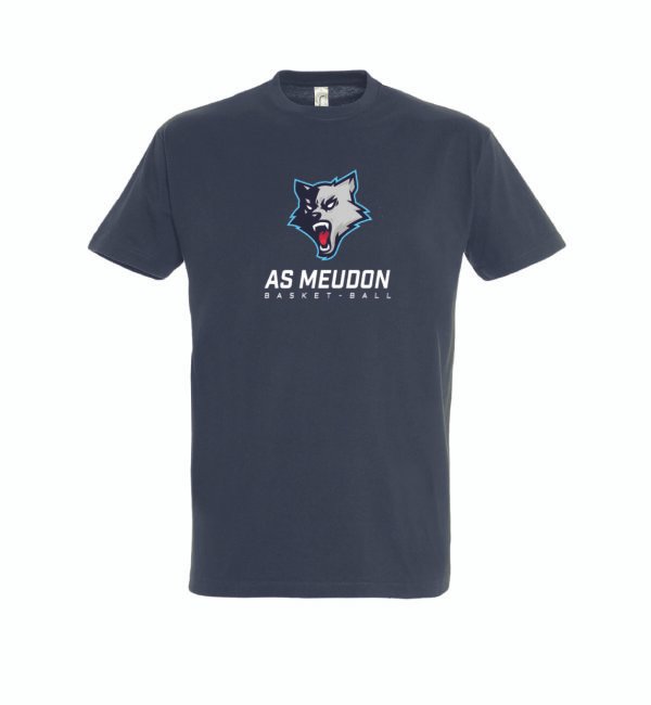 T-shirt bleu coton unisexe AS MEUDON