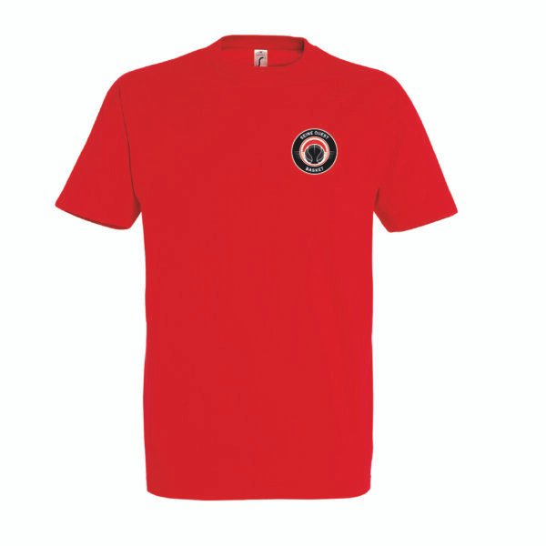 T-shirt Rouge coton unisexe SEINE OUEST BASKET