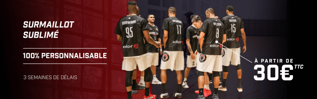 sublimation surmaillot pour équipe de basket