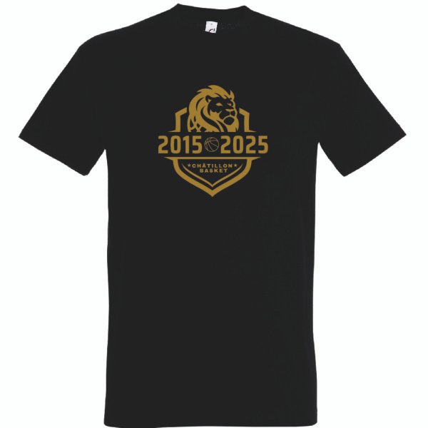 T-shirt noir coton unisexe AS CHATILLON