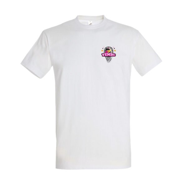 T-shirt blanc coton unisexe VEMBC petit logo