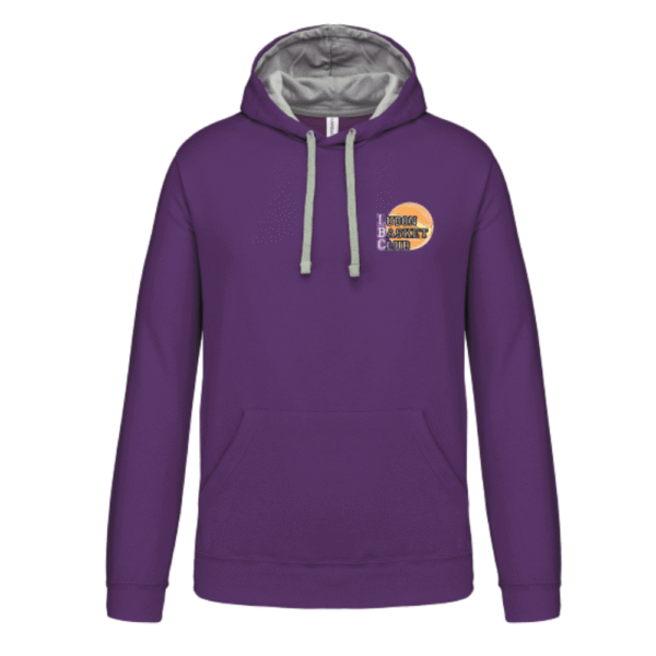Sweat-shirt Violet capuche contrastée Ludon BC