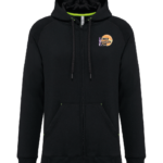 Veste zippé à capuche noir Ludon BC